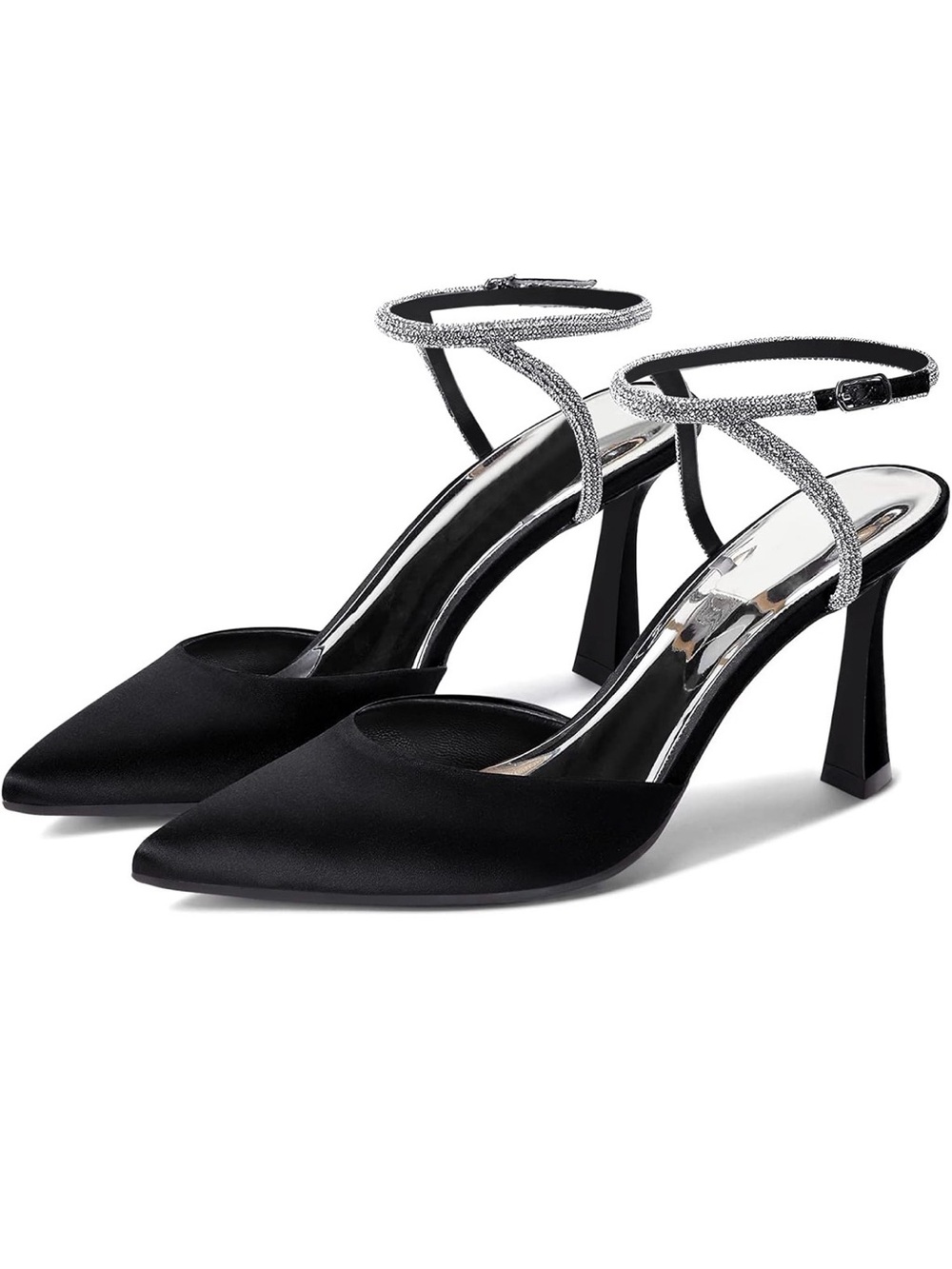 Women's satin high-heeled shoes